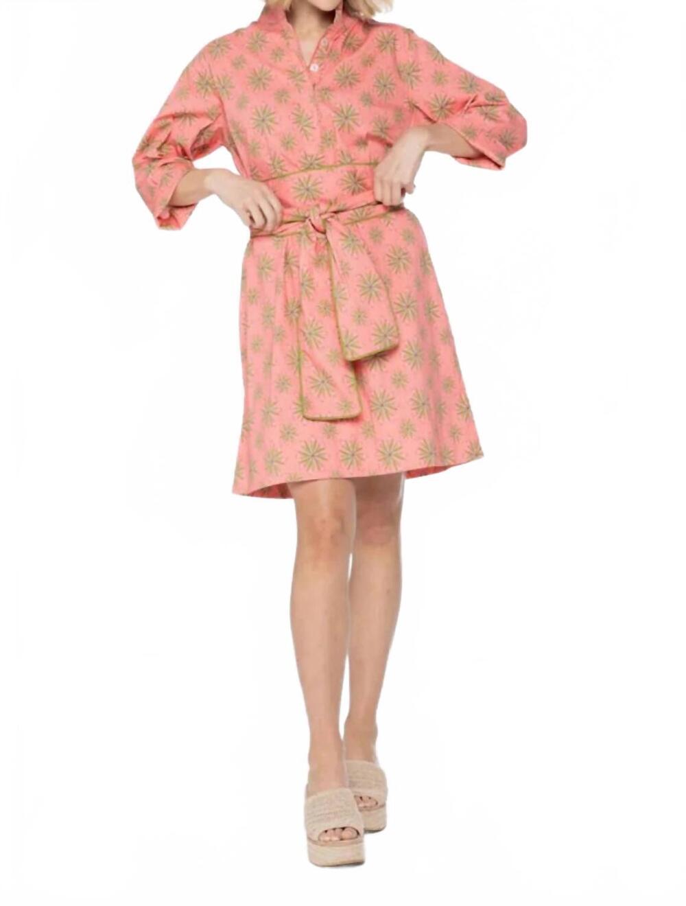 NEW HOLLY SHAE DESIGN arden mini dress in pink pinwheels